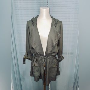 Charlotte Russe Cargo Green utility lightweight coat- size medium